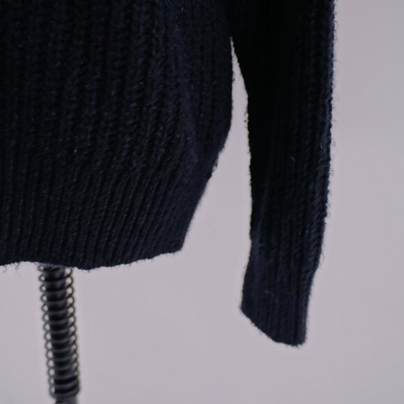 Gap Medium Black Cable Knit 1/2 Zip Sweater Cotton Polyester Acrylic Long Sleeve - Picture 2 of 9